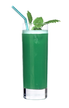 Green Parrot - The Green Parrot drink is made from vodka, white rum, dry vermouth, malibu, blue curacao, white creme de cacao and orange juice, and served in a highball glass.