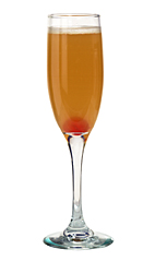 Mimosa - The Mimosa drink is made from orange curacao, orange juice and champagne, and served in a champagne flute.