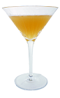 The Blue Grass Cocktail is made from Bourbon, pineapple juice, fresh lemon juice and Maraschino Liqueur, and served in a chilled cocktail glass.