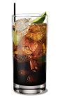 The Club Kahlua drink is made from Kahlua coffee liqueur, club soda and lime, and served in a highball glass.