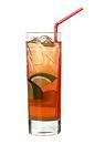 The Manana drink is made from rum, Passoa, Galliano, lime and lemon-lime soda, and served in a highball glass.