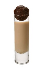 African Delight - The African Delight shot is made with Amarula cream liqueur and Frangelico hazelnut liqueur, and served in a shot glass.