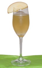 Apple Pie - The Apple Pie drink is made from rum, apple pie liqueur and Cointreau, and served in a chilled sour glass.