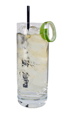 Apple Rum Rickey - The Apple Rum Rickey is made from Apple Brandy, Light Rum and club soda, and served in a chilled highball glass.