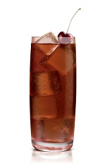 Bad Romance - The Bad Romance drink is made from Stoli Salted Karamel Vodka and cherry cola, and served in a highball glass.