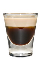 Butterscotch Mocha Shot - The Butterscotch Mocha shot is made from Kahlua coffee liqueur, Baileys Irish cream and butterscotch schnapps layered in a chilled shot glass.