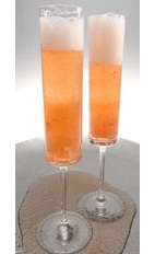 Celebration - The Celebration drink is made from Leblon Cachaca, champagne/sparkling wine, black raspberry liqueur, simple syrup, lemon and strawberries, and served in a champagne flute.