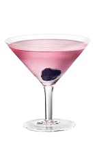 Chambord Vodka Martini - The Chambord Vodka Martini cocktail is made from Chambord flavored vodka and a black raspbery, and served in a chilled cocktail glass.