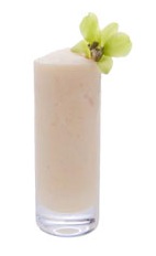 Coconut Batida - The Coconut Batida drink is made by blending cachaca, coconut cream, condensed milk, simple syrup and cracked ice, and serving in a highball glass.