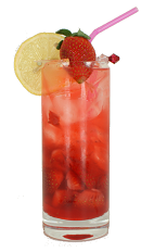 El Nino - The El Nino drink is made from Havana Club Silver Dry Rum, Cointreau, strawberry syrup, lemon juice and fresh strawberries, and served in a highball glass.