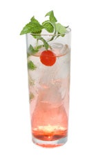 Florida Bride - The Florida Bride drink is made from white rum, grenadine and club soda, and served in a collins glass.