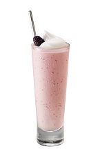 Framboise Milkshake - The Framboise Milkshake drink is made from Chambord vodka, Chambord raspberry liqueur, vanilla ice cream, half and half, simple syrup and raspberries, and served in a highball glass.