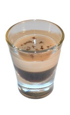 Kahlua Pumpkin - The Kahlua Pumpkin shot is made from Kahlua coffee liqueur, pumpkin pie cream liqueur and grated chocolate, and served in a shot glass.