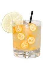 Kinkan Passion - The Kinkan Passion drink is made from VeeV Acai Spirit, kumquat fruits and passionfruit juice, and served in an old-fashioned glass.