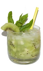 Kiwi Caipirinha - The Kiwi Caipirinha is made from cachaca, kiwi, sugar and ice.