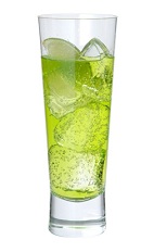 Midori Tonic - The Midori Tonic drink is made from Midori melon liqueur, tonic water and lime, and served in a collins glass.