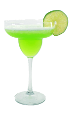 Midori Margarita - The Midori Margarita is made from Midori Melon Liqueur, Silver Tequila and margarita mix, and served in a margarita glass.