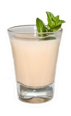 Mint Pumpkin - The Mint Pumpkin shot is made from Fultons Harvest pumpkin pie cream liqueur and peppermint schnapps, and served in a shot glass.