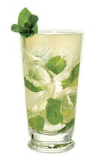 Mojito Parisien - The Mojito Parisien a variation of the traditional mojito drink. Made from light rum, St Germain elderflower liqueur, lime j uice and mint leaves, and served in a highball glass.