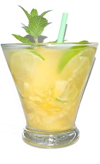 Pineapple Caipirinha - The Pineapple Caipirinha is made from cachaca, pineapple, ginger and lime