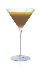 Salted Tootsie Roll - The Salted Tootsie Roll cocktail is made from Stoli Salted Karamel Vodka, dark creme de cacao and orange juice, and served in a chilled cocktail glass.