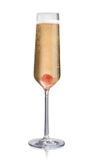 Kir Royale Salted - The Kir Royale Salted cocktail is made from Stoli Salted Karamel Vodka, champagne and raspberry liqueur, and served in a chilled champagne flute.