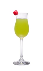 Slipper - The Slipper is a variation of the classic Japanese Slipper, made from Midori melon liqueur, silver tequila, triple sec and orange juice, and served in a chilled cocktail glass.