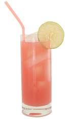 The Last High Drink - The Last High Drink is made from Orange Curacao, Malibu Rum and guava juice, and served in a highball glass.