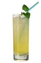 Alegria - The Alegria drink is made from white rum, Limoncello (lemon liqueur), an orange and grape tonic, and served in a highball glass.