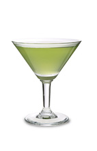 Apple Vanilla Martini - The Apple Vanilla Martini cocktail is made from vanilla vodka and Sourz apple, and served in a cocktail glass.