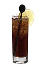 Billy The Kid - The Billy The Kid drink is made from bourbon (Jim Beam), Tia Maria, Licor 43 and cola, and served in a highball glass.