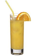 Boston Gold - The Boston Gold drink is made from vodka, creme de bananes and orange juice, and served in a highball glass.