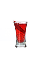 Brother - The Brother shot is made from Campari, Schweppes Russian and a chili pepper, and served in a shot glass.