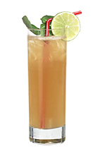 Flow - The Flow drink is made from white rum, lime sour mix, sugar syrup and passionfruit juice, and served in a highball glass.