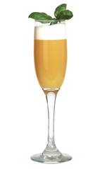 Freska Nova - The Freska Nova drink is made from Mandarine Napoleon, orange juice and sugar syrup, and served in a champagne flute.