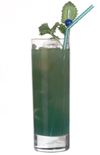 Green Bear - The Green Bear drink is made from vodka, blue curacao and orange juice, and served in a highball glass.