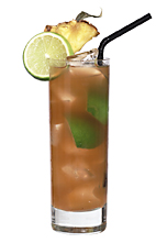 La Habana - The La Habana drink is made from dark rum, Tia Maria, Angostura bitters, lime juice and pineapple juice, and served in a highball glass.
