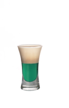 Lilly Whites - The Lilly Whites shot is made from Dooleys toffee liqueur, creme de menthe, vanilla vodka and milk, and served in a shot glass.