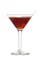 Louisiana Lullaby - The Louisiana Lullaby cocktail is made from dark rum, Mandarine Napoleon and Dubonnet, and served in a cocktail glass.