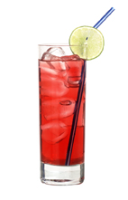 Long Beach ice Tea - The Long Beach Iced Tea drink is made from gin, vodka, light rum, Cointreau, tequila and cranberry juice, and served in a highball glass.