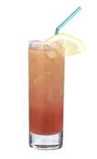 Malibu Bay Breeze - The Malibu Bay Breeze drink is made from Malibu coconut rum, cranberry juice and pineapple juice, and served in a highball glass.