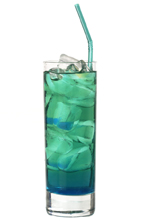 Mold - The Mold drink is made from vodka, blue curacao and Red Bull, and served in a highball glass.