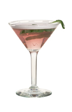 Seriously Melon - The Seriously Melon cocktail is made from watermelon liqueur, vodka and dry vermouth, and served in a cocktail glass.