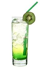 Version 3 - The Version 3 drink is made from Bacardi Razz, Midori Melon Liqueur, lime juice and lemon-lime soda, and served in a highball glass.
