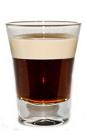 The Baileys Mint Mocha shot is made by layering Baileys Irish cream and Kahlua Peppermint Mocha liqueur in a chilled shot glass.