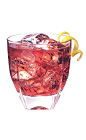 The Bay Breeze PAMA drink is made from PAMA Pomegranate Liqueur, pineapple juice and cranberry juice, and served in an old-fashioned glass.