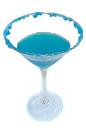 The Blue Devil cocktail is made from Gin, Maraschino Liqueur, Blue Curacao and fresh lime juice, and served in a chilled cocktail glass.
