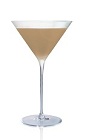 The Macchiato Caramel Martini cocktail is made from Stoli Salted Karamel Vodka, coffee liqueur and milk, and served in a chilled cocktail glass.