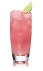 The Cointreau Blush drink is made from Cointreau, pink grapefruit juice, lime juice and club soda, and served in a highball glass.