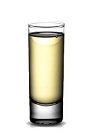 The Cuervo Shot is made from Jose Cuervo Gold tequila, a pinch of salt and a lime wedge, and served in a shot glass.